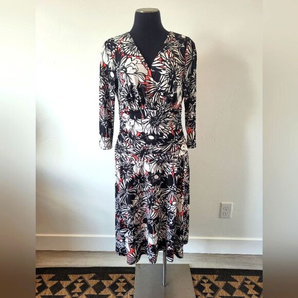 Nine West Floral Midi Dress Maternity Pregnancy Boho Indie Fairy Y2K 90s Size 12 - Picture 1 of 12